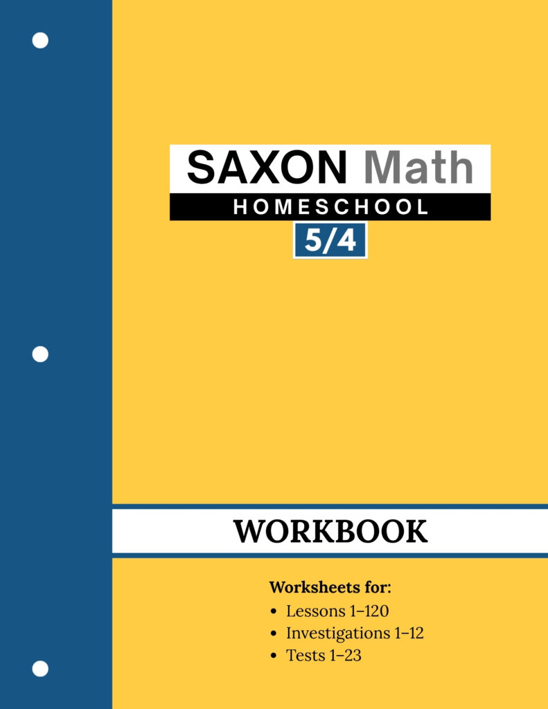 Saxon Math 5/4 homeschool student workbook cover