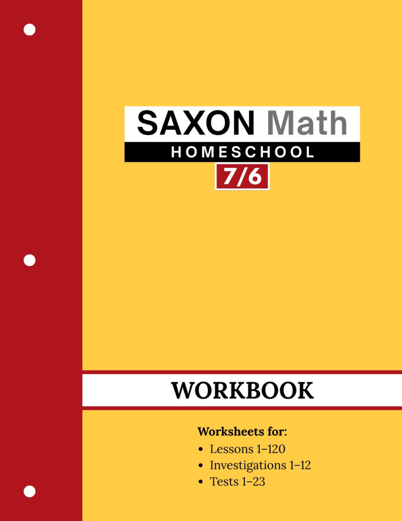 Saxon Math 7/6 homeschool student workbook cover